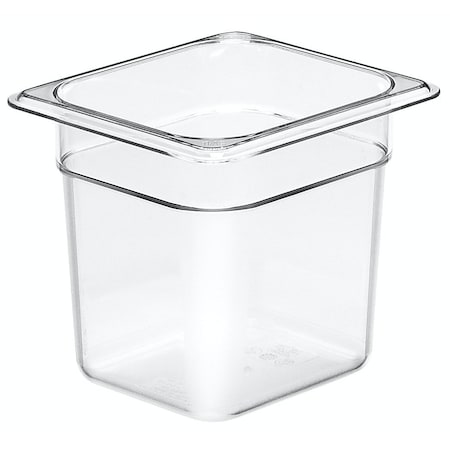 Cambro Cambro - Camwear Food Pan, Plastic, 1/6 Size, 6" Deep, Polycarbonate, Clear, NSF 66CW135